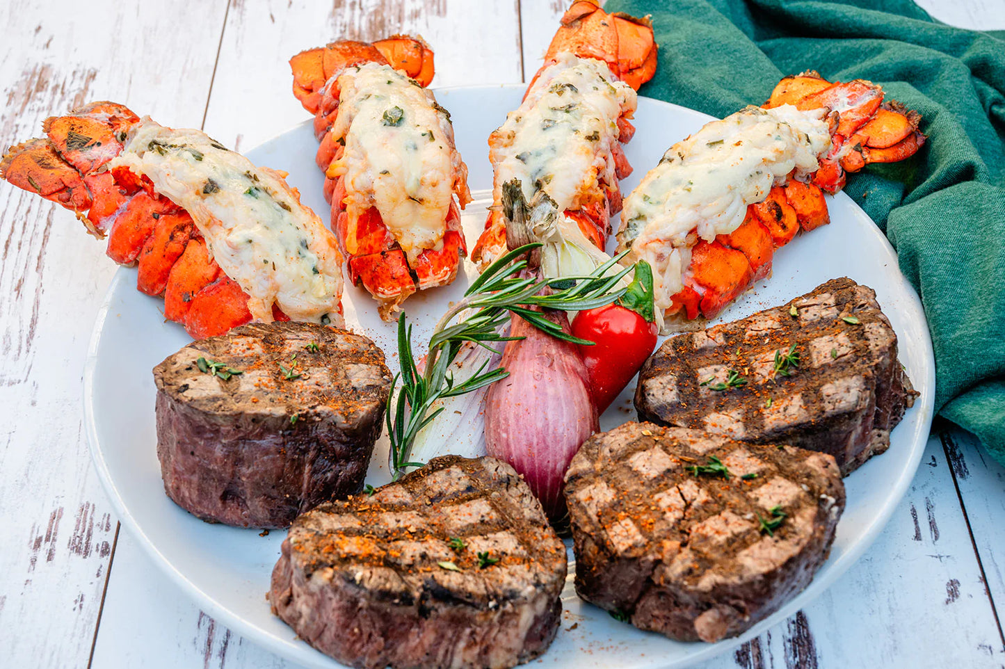 Dinner for four:  4 Filet Mignon + 4 Lobsters