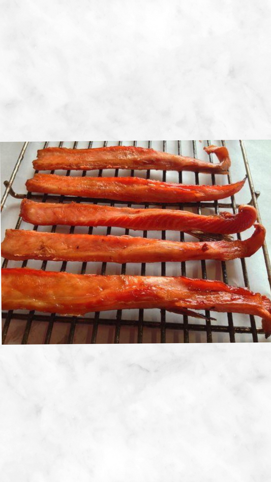 Smoked King Salmon Belly Straps